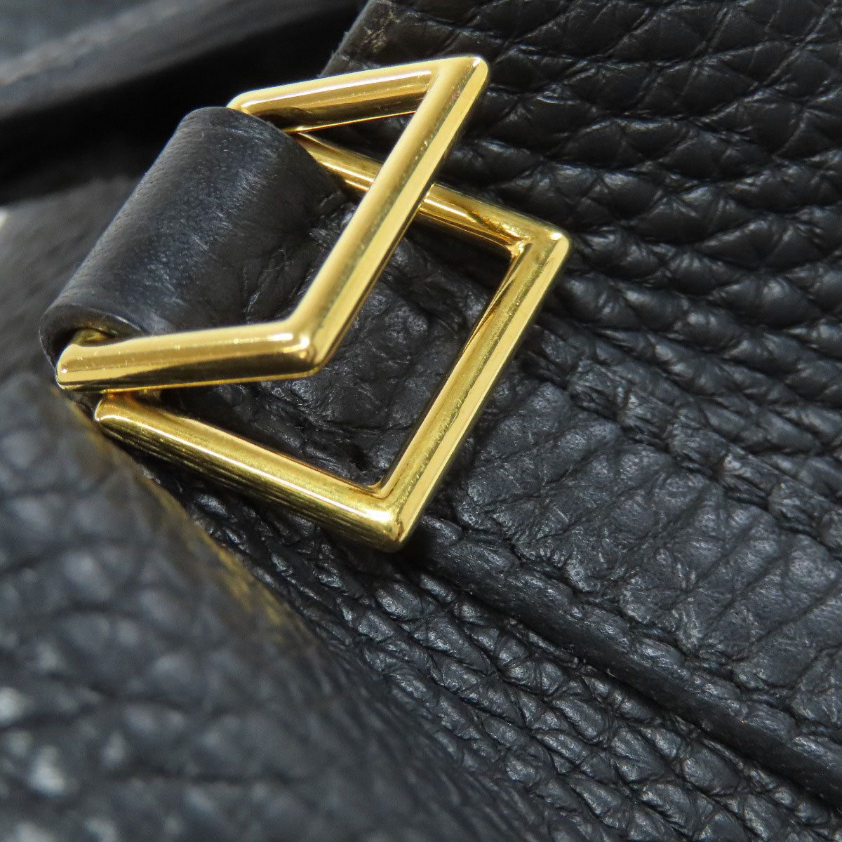 HERMES Handbag Taurillon Clemence black Picotin Lock PM Gold Metal