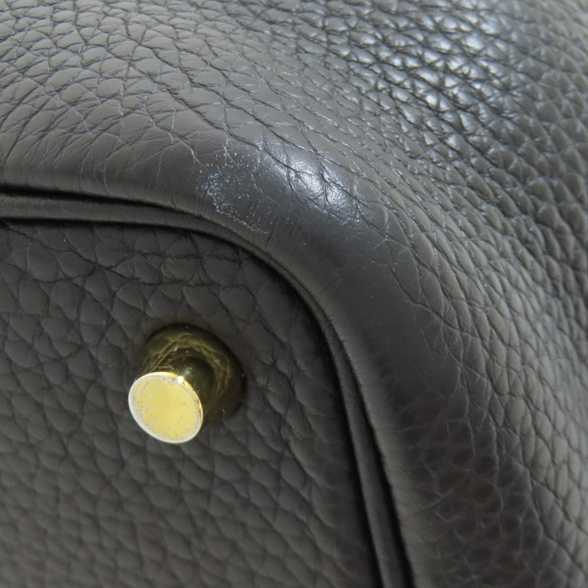 HERMES Handbag Taurillon Clemence black Picotin Lock PM Gold Metal