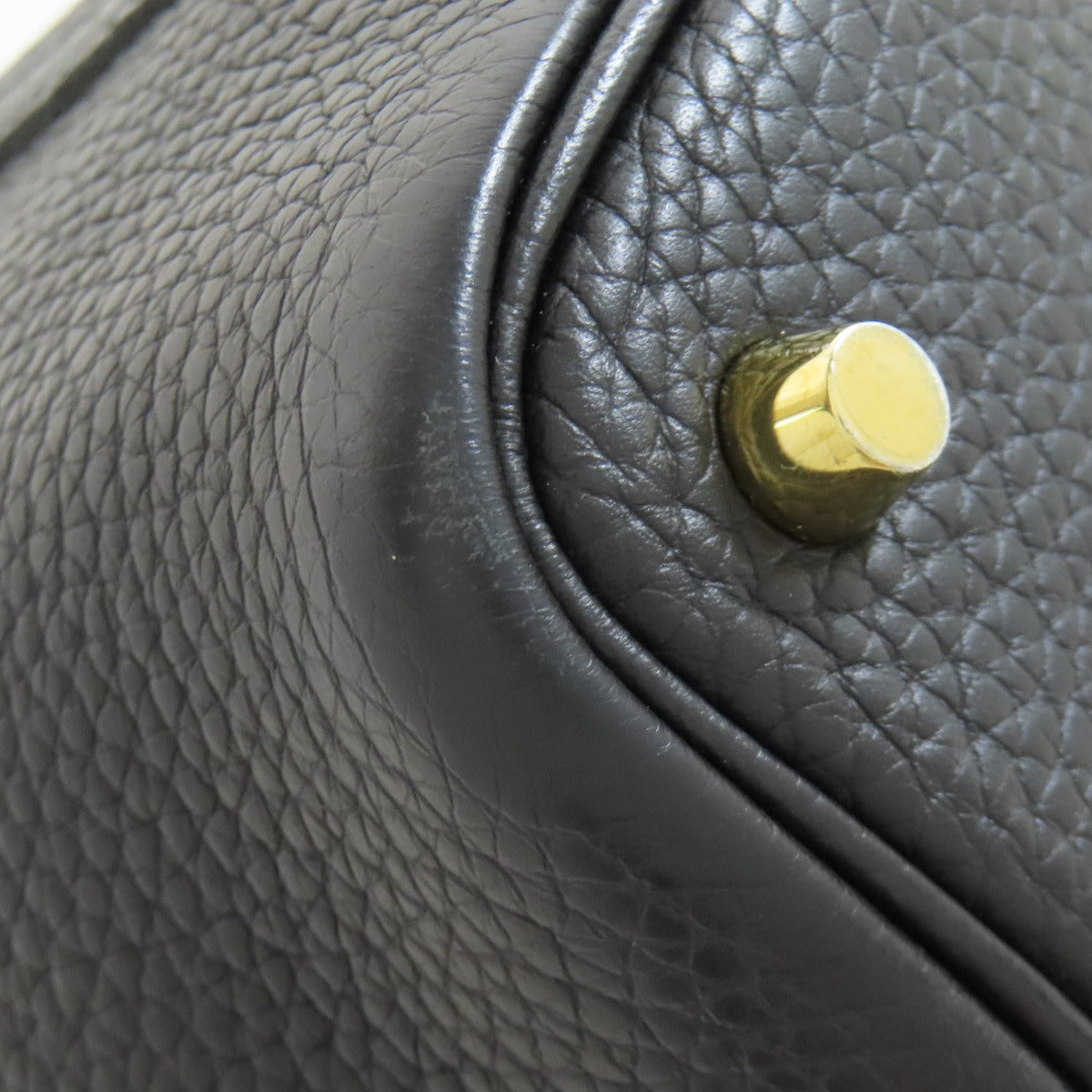 HERMES Handbag Taurillon Clemence black Picotin Lock PM Gold Metal