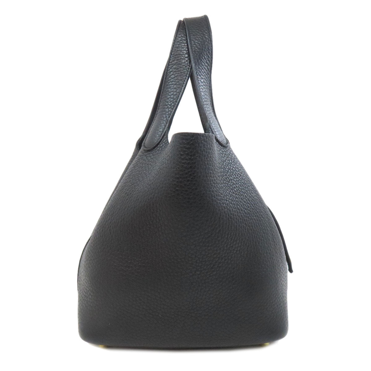 HERMES Handbag Taurillon Clemence black Picotin Lock PM Gold Metal
