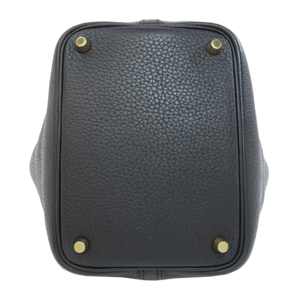 HERMES Handbag Taurillon Clemence black Picotin Lock PM Gold Metal