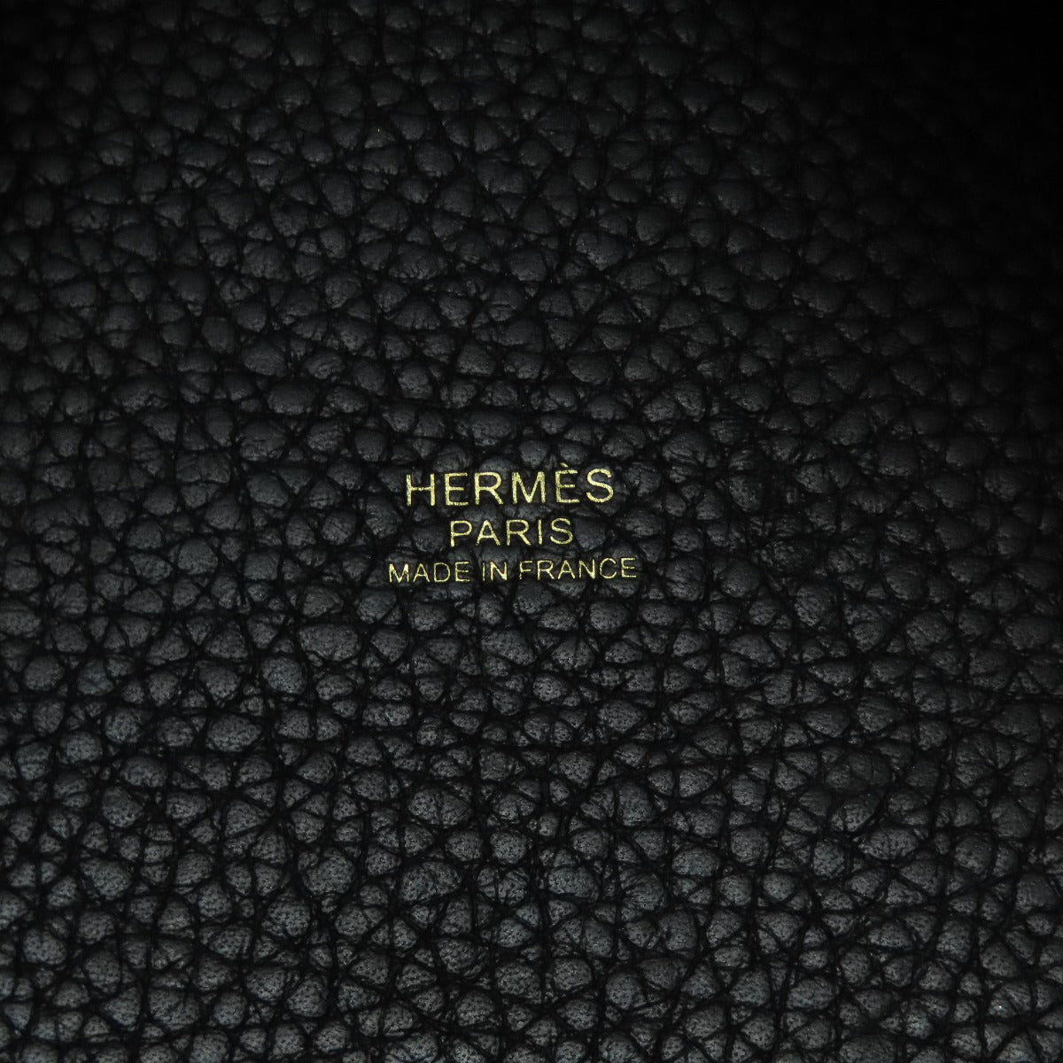 HERMES Handbag Taurillon Clemence black Picotin Lock PM Gold Metal