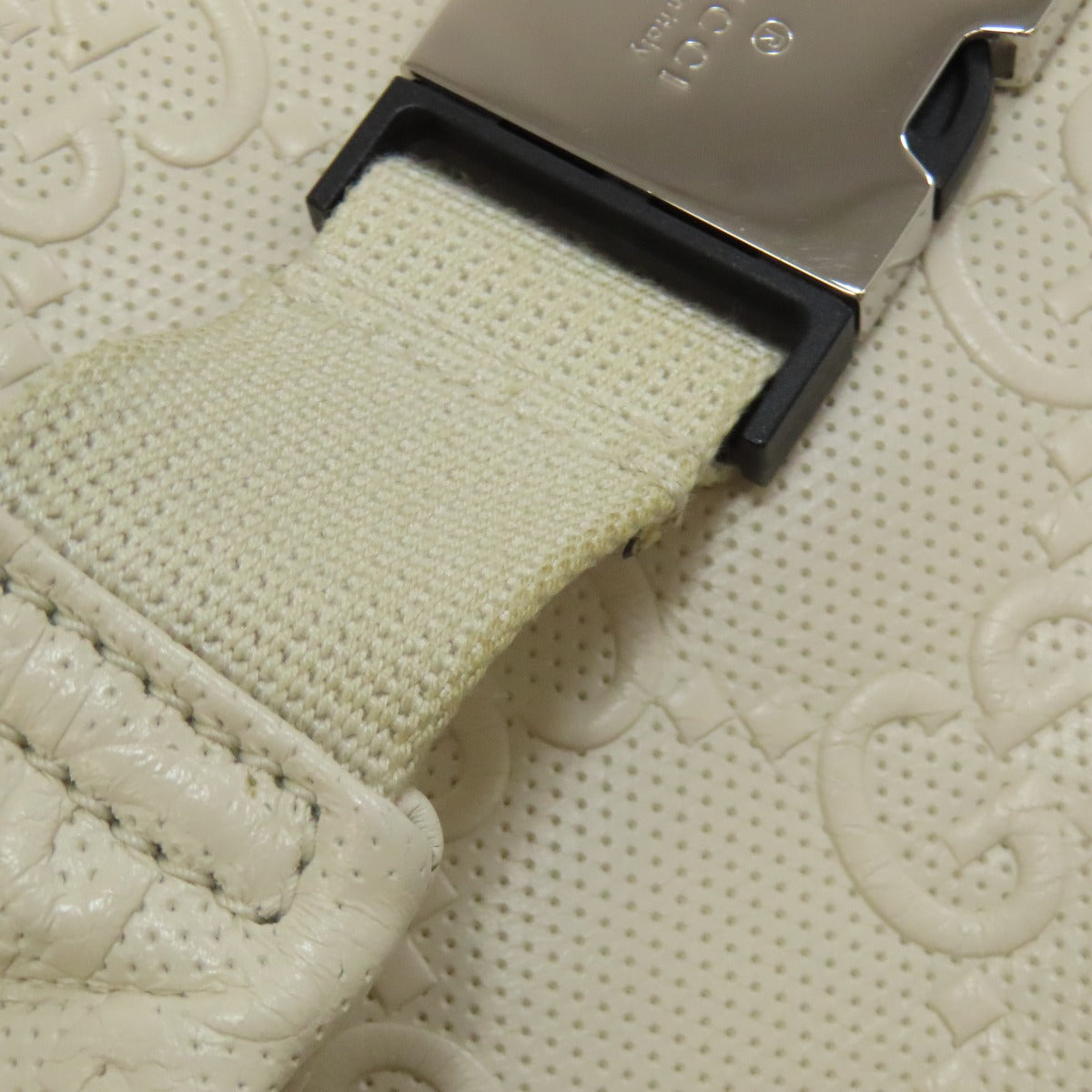 GUCCI Sling bag 645093 Calfskin white GG emboss
