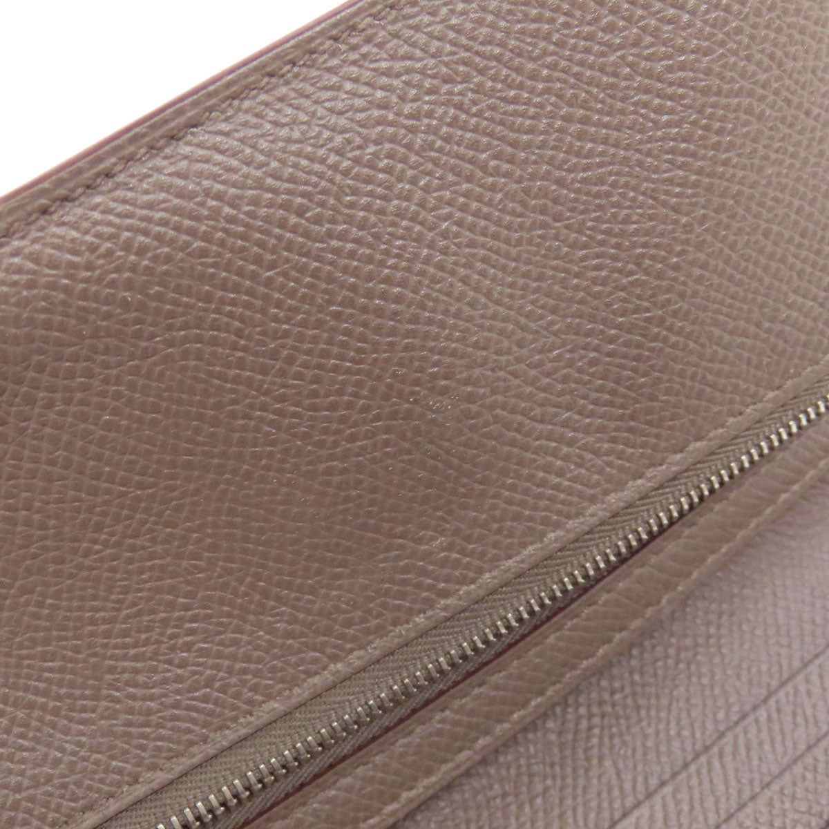 HERMES Long Wallet Purse Epsom gray Bearn soufflet ethane SilverMetal