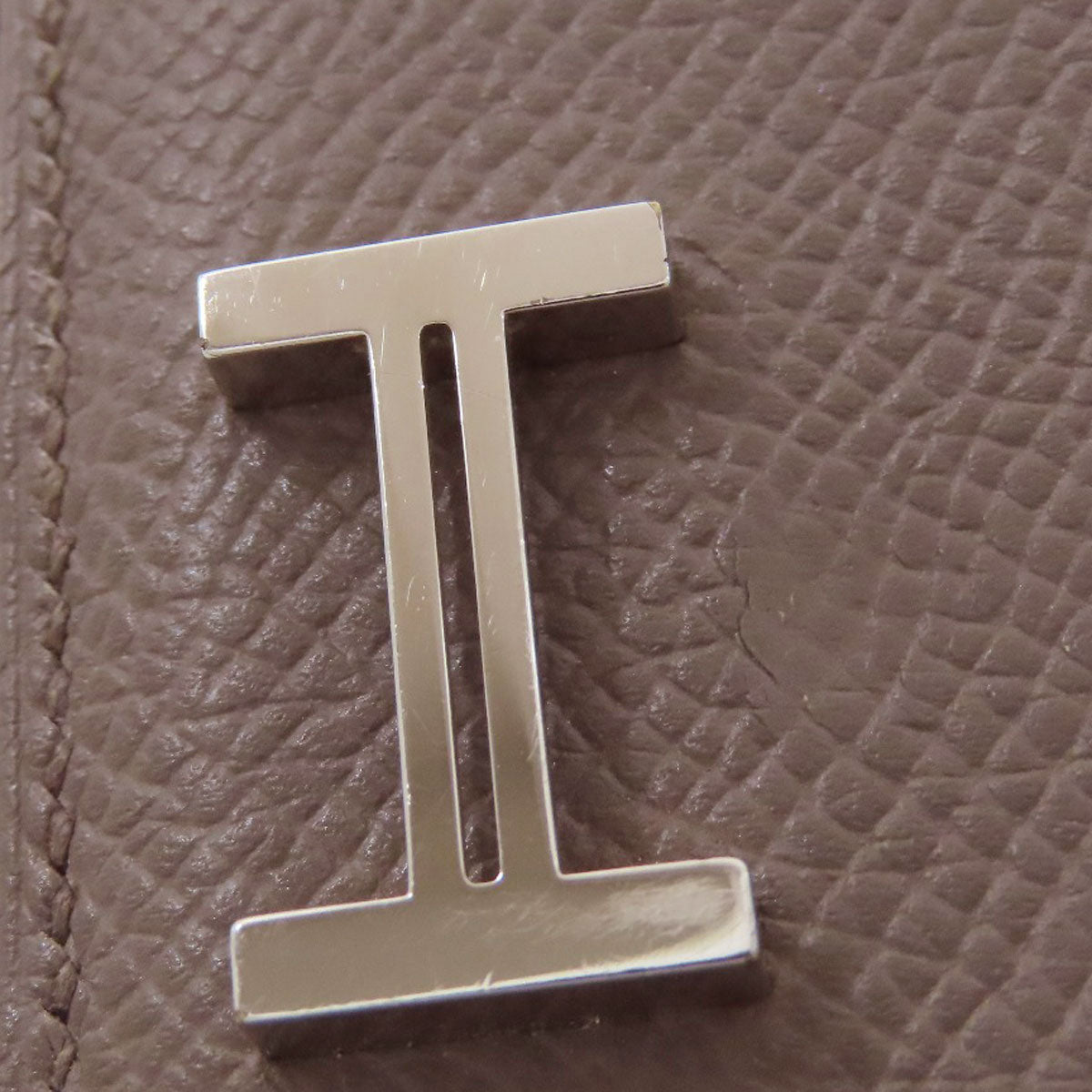 HERMES Long Wallet Purse Epsom gray Bearn soufflet ethane SilverMetal