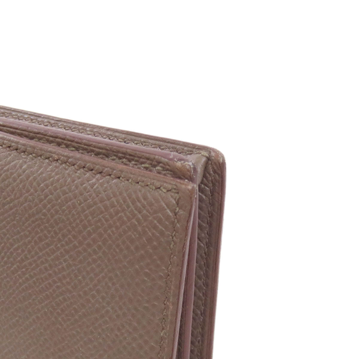 HERMES Long Wallet Purse Epsom gray Bearn soufflet ethane SilverMetal