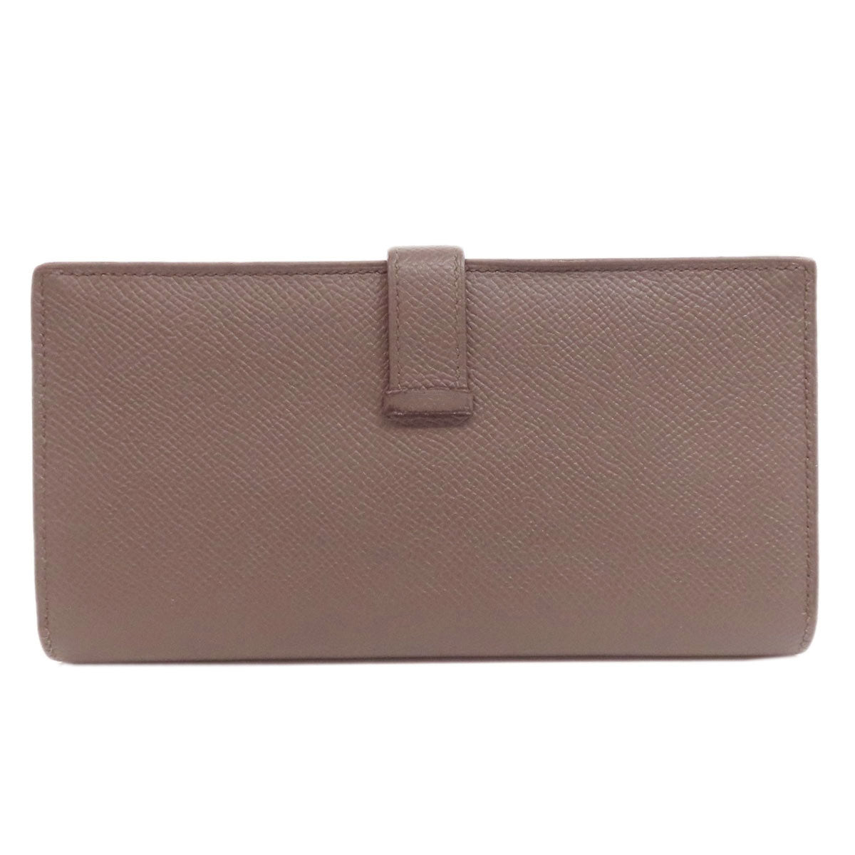 HERMES Long Wallet Purse Epsom gray Bearn soufflet ethane SilverMetal