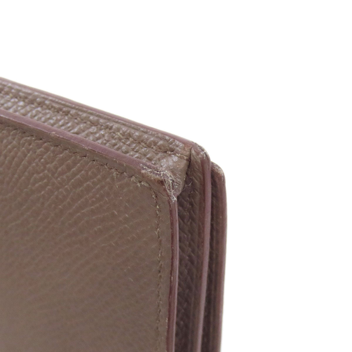 HERMES Long Wallet Purse Epsom gray Bearn soufflet ethane SilverMetal