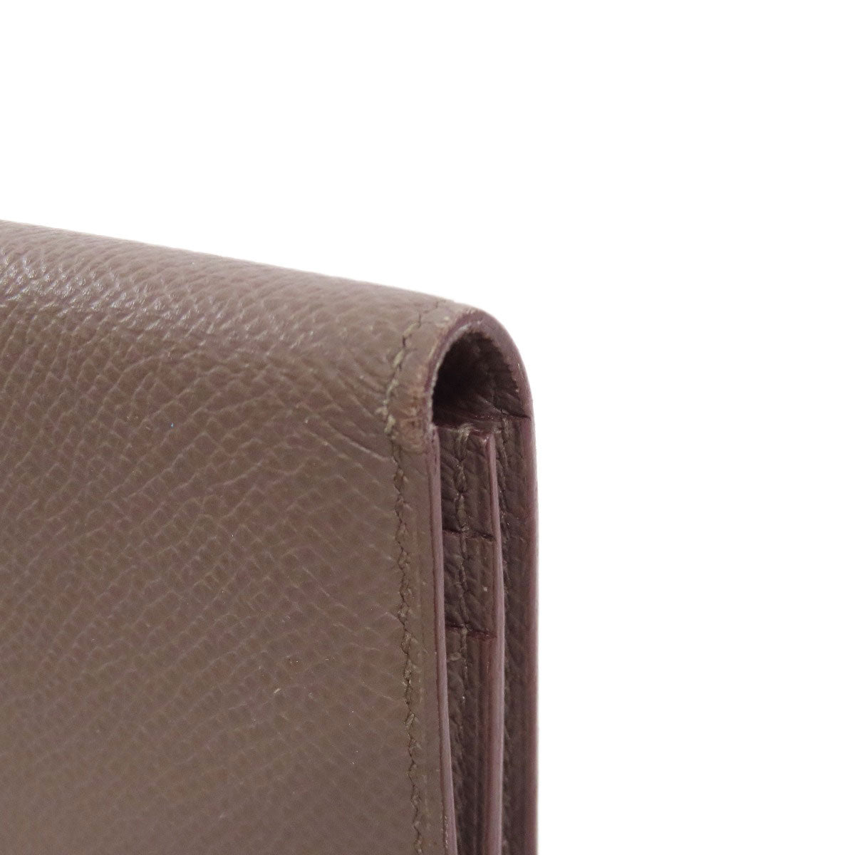HERMES Long Wallet Purse Epsom gray Bearn soufflet ethane SilverMetal