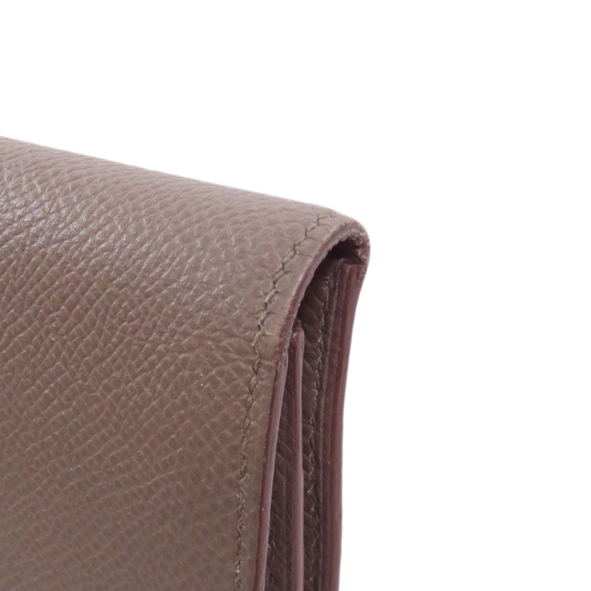 HERMES Long Wallet Purse Epsom gray Bearn soufflet ethane SilverMetal