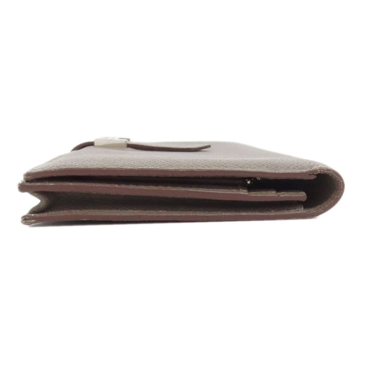 HERMES Long Wallet Purse Epsom gray Bearn soufflet ethane SilverMetal