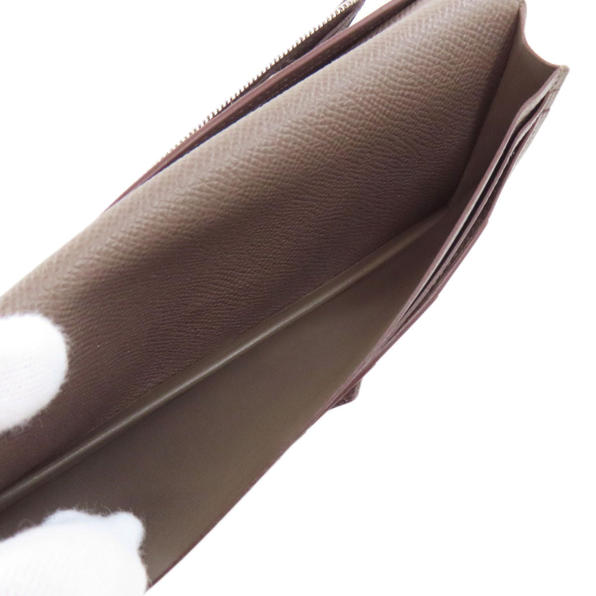 HERMES Long Wallet Purse Epsom gray Bearn soufflet ethane SilverMetal