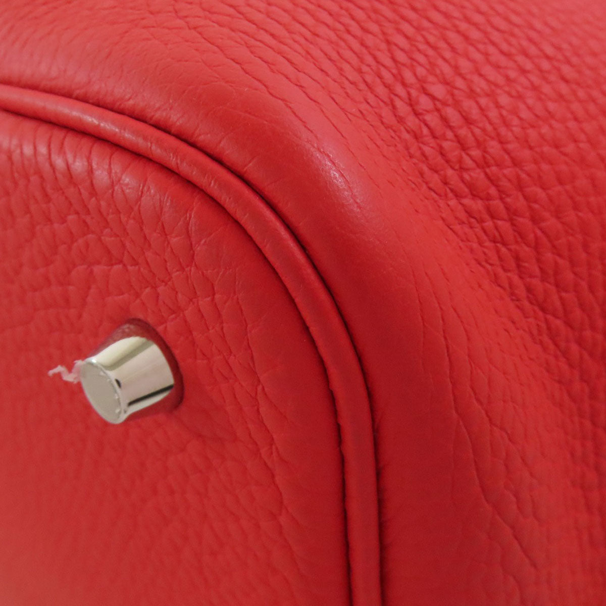 HERMES Handbag Taurillon Clemence Red Picotin Lock MM Touch SilverMetal
