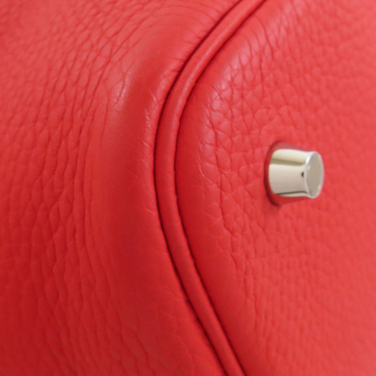 HERMES Handbag Taurillon Clemence Red Picotin Lock MM Touch SilverMetal