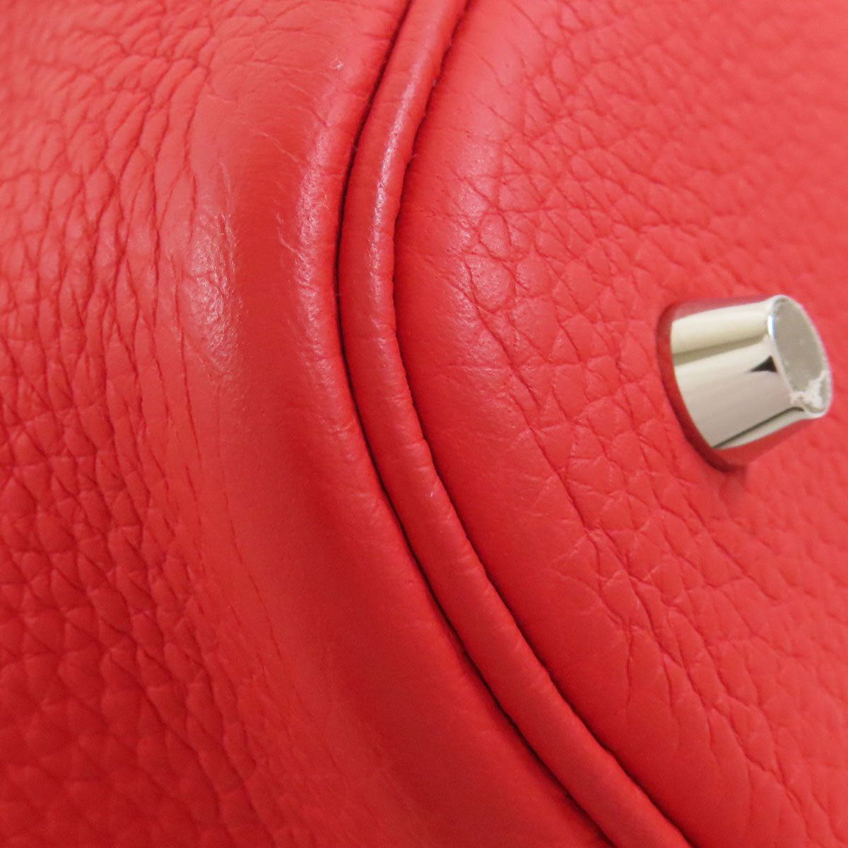 HERMES Handbag Taurillon Clemence Red Picotin Lock MM Touch SilverMetal