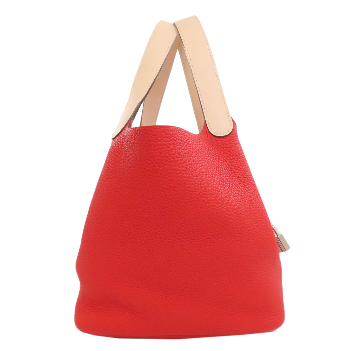 HERMES Handbag Taurillon Clemence Red Picotin Lock MM Touch SilverMetal