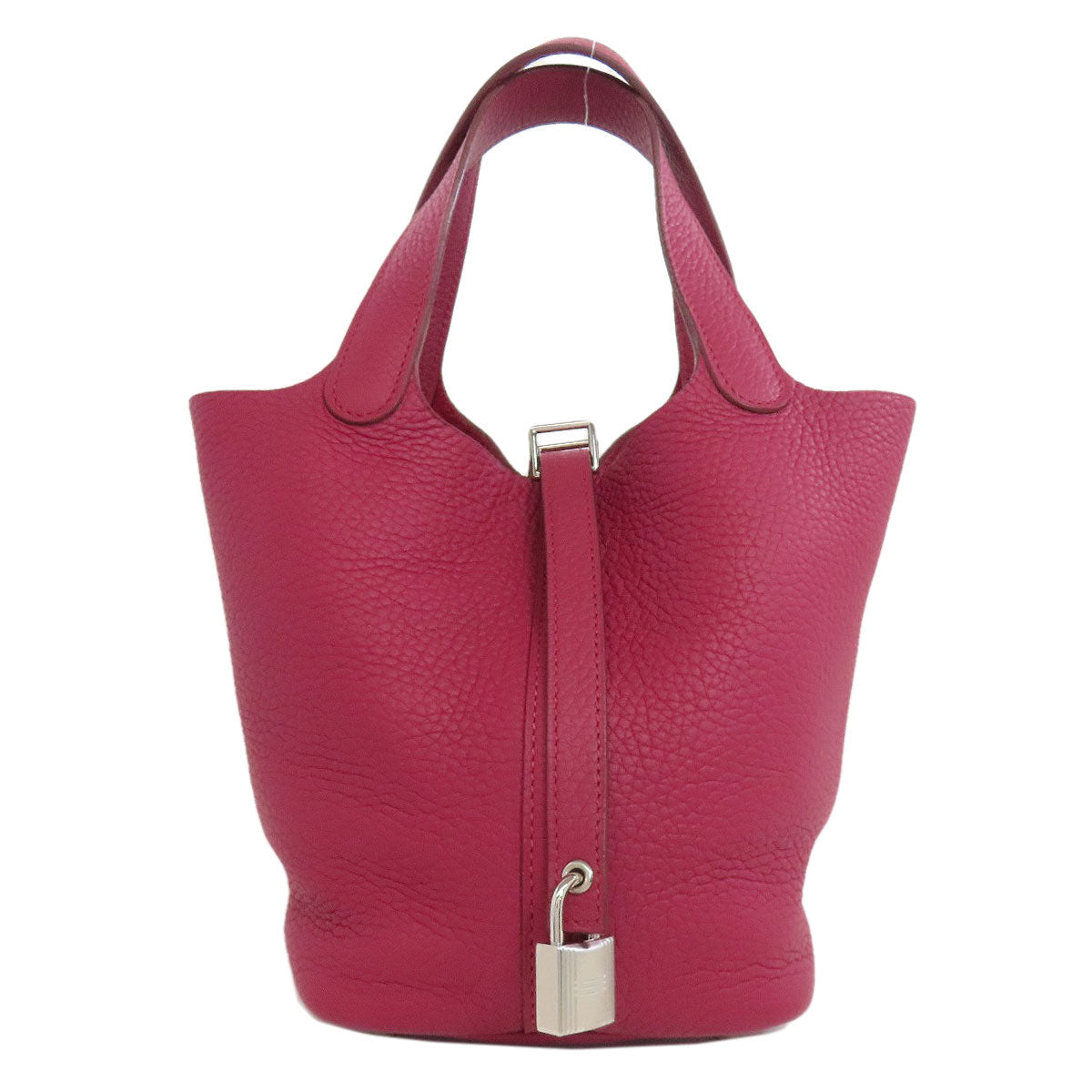 HERMES Handbag Taurillon Clemence Red Picotin Lock PM SilverMetal