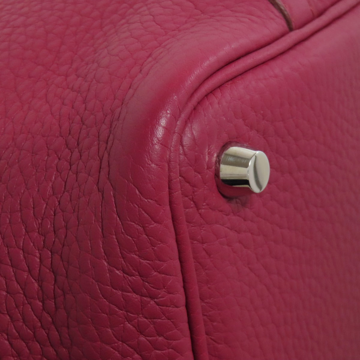 HERMES Handbag Taurillon Clemence Red Picotin Lock PM SilverMetal
