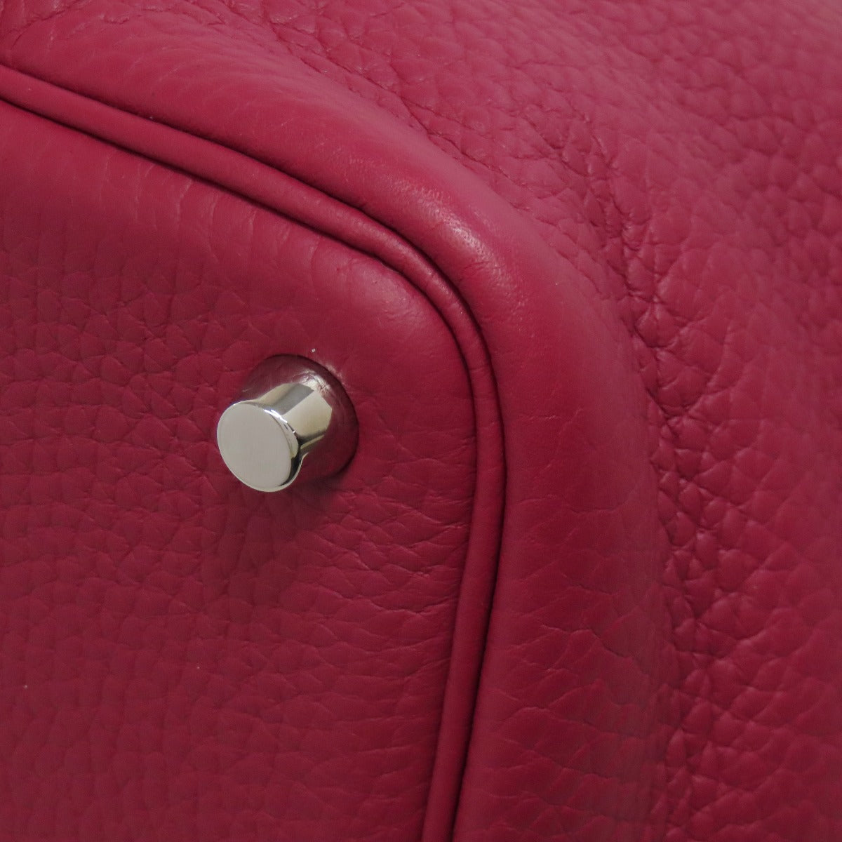 HERMES Handbag Taurillon Clemence Red Picotin Lock PM SilverMetal
