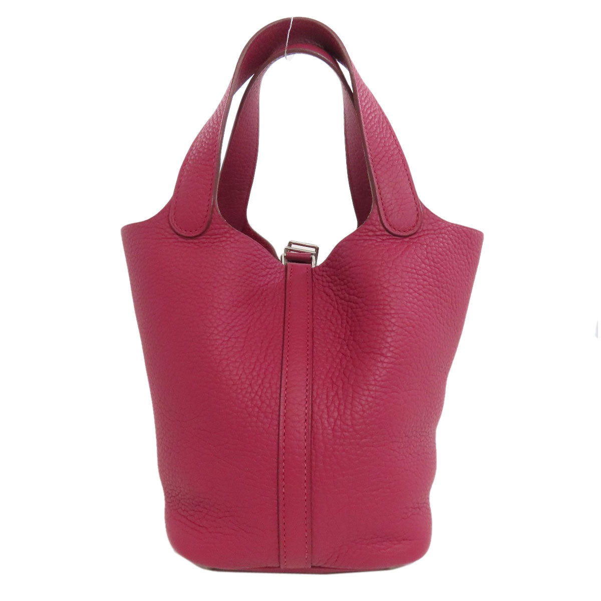 HERMES Handbag Taurillon Clemence Red Picotin Lock PM SilverMetal
