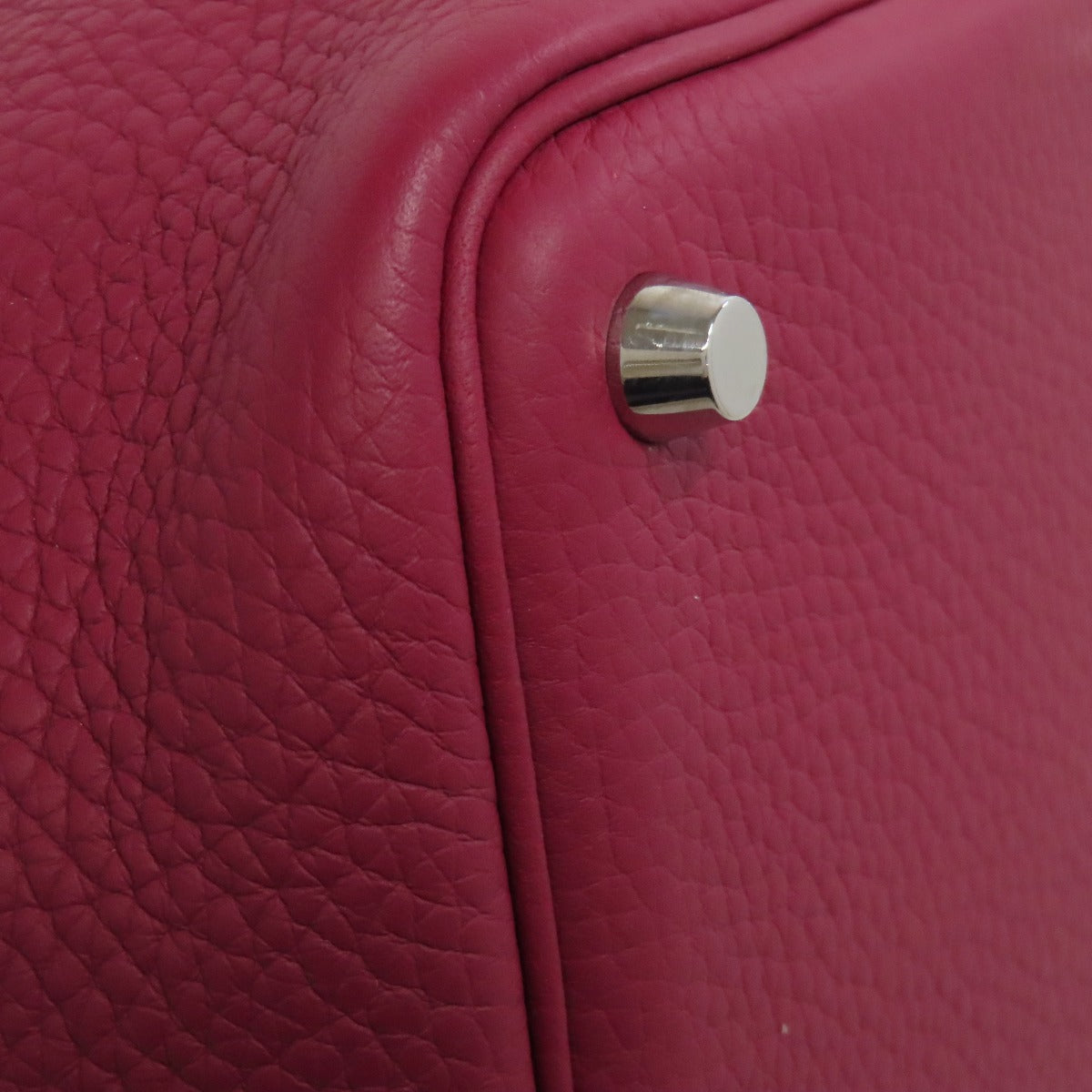 HERMES Handbag Taurillon Clemence Red Picotin Lock PM SilverMetal