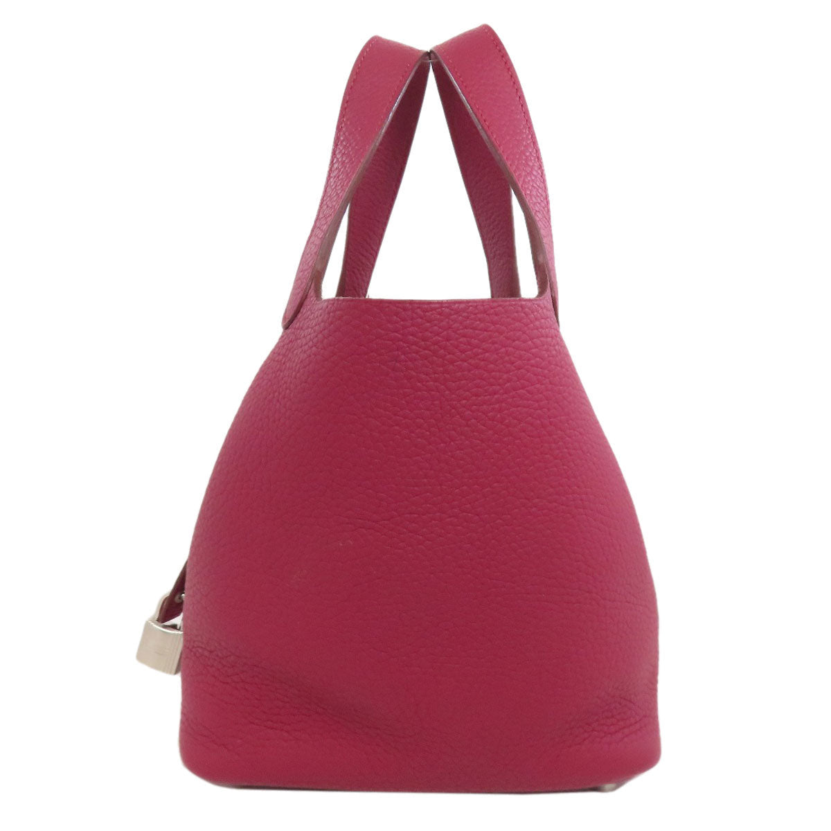 HERMES Handbag Taurillon Clemence Red Picotin Lock PM SilverMetal