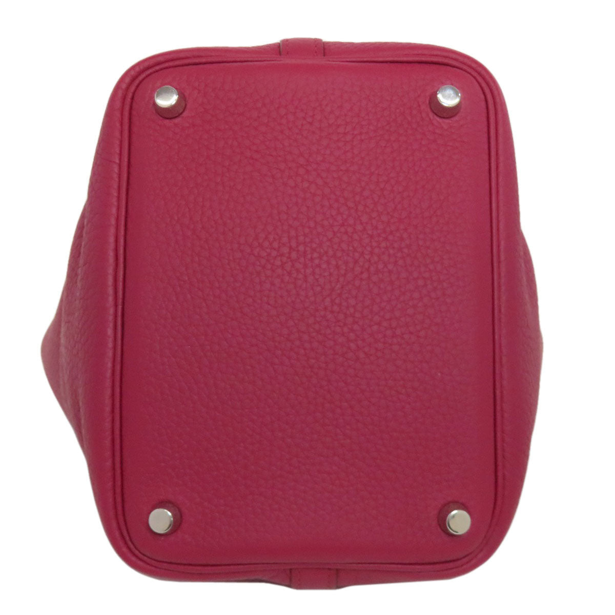 HERMES Handbag Taurillon Clemence Red Picotin Lock PM SilverMetal