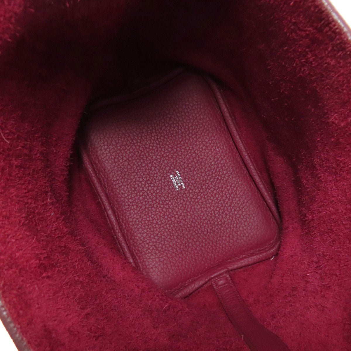 HERMES Handbag Taurillon Clemence Red Picotin Lock PM SilverMetal