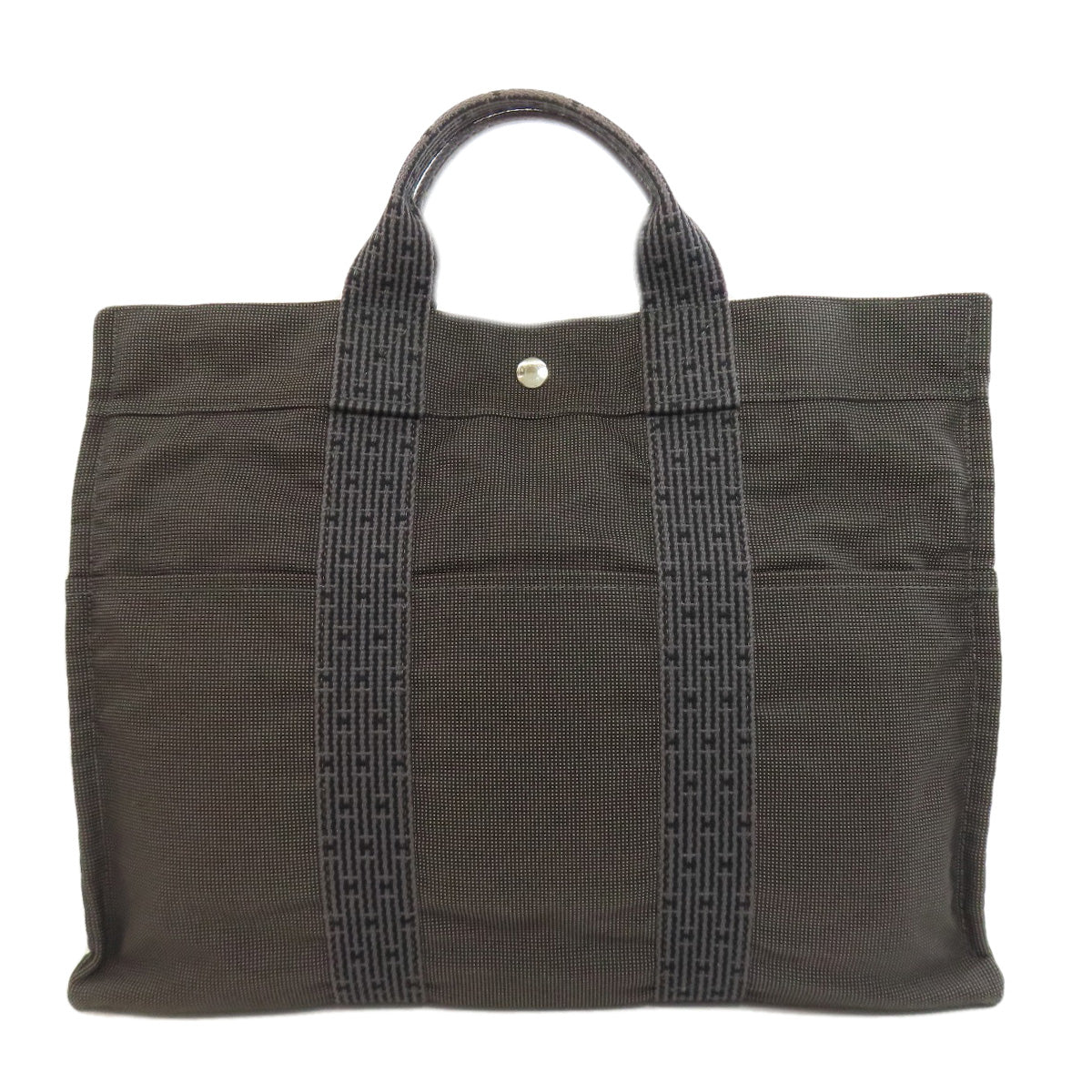HERMES Handbag canvas gray Her LineMM