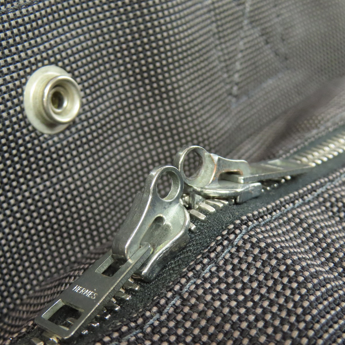 HERMES Handbag canvas gray Her LineMM