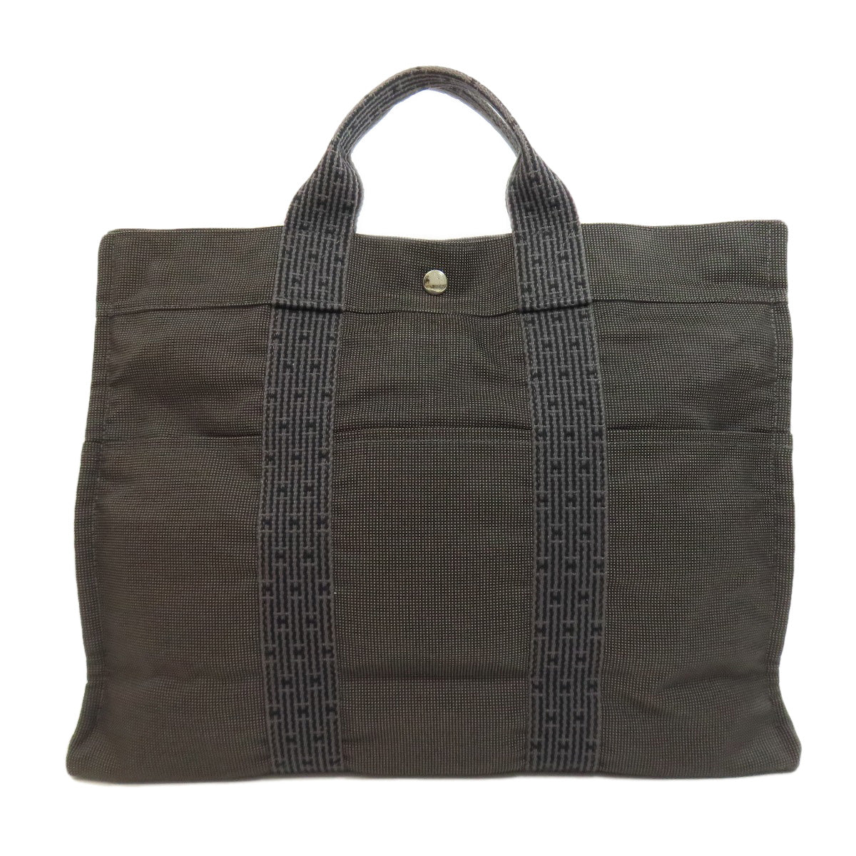 HERMES Handbag canvas gray Her LineMM