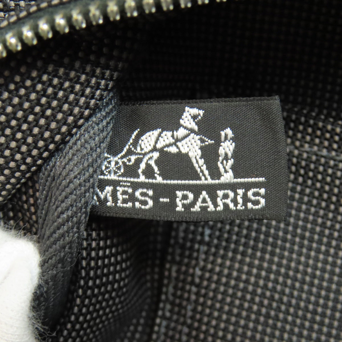 HERMES Handbag canvas gray Her LineMM
