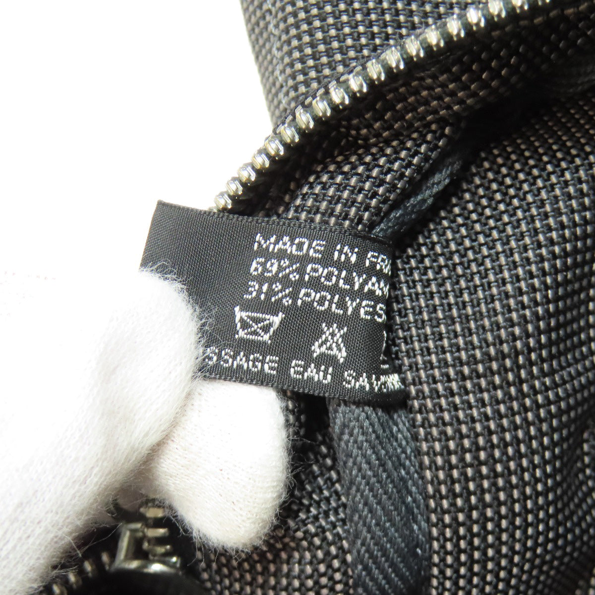 HERMES Handbag canvas gray Her LineMM