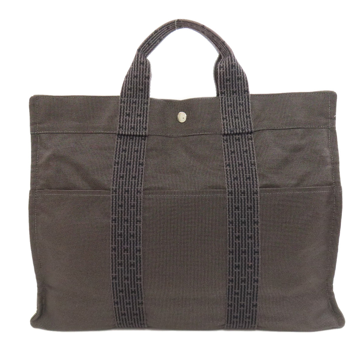 HERMES Handbag canvas gray Her LineMM