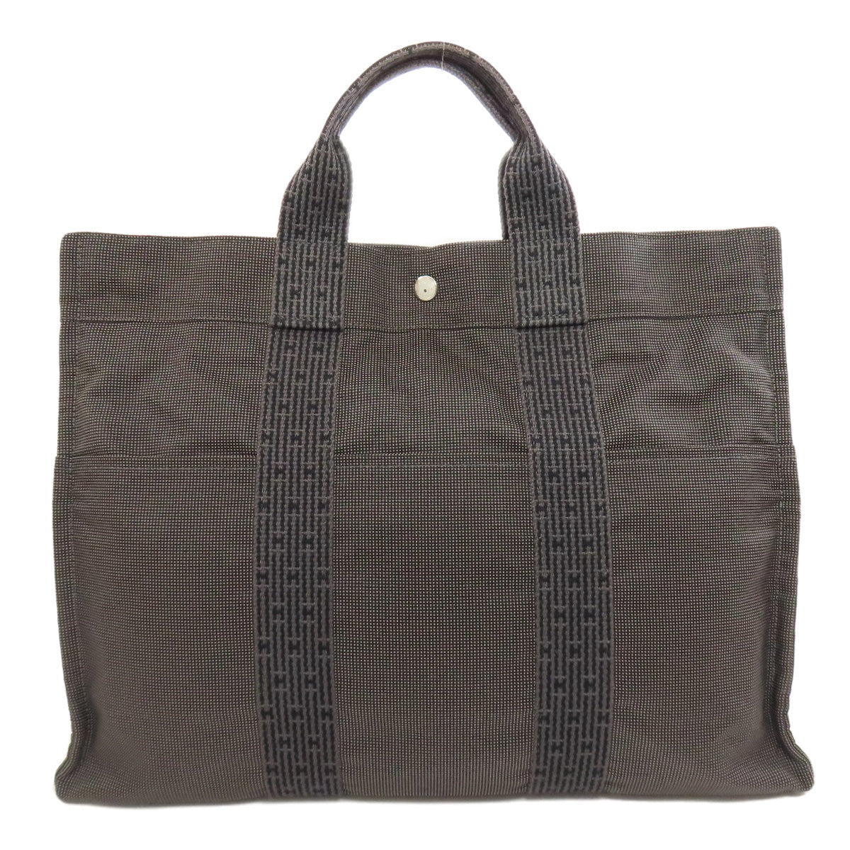 HERMES Handbag canvas gray Her LineMM