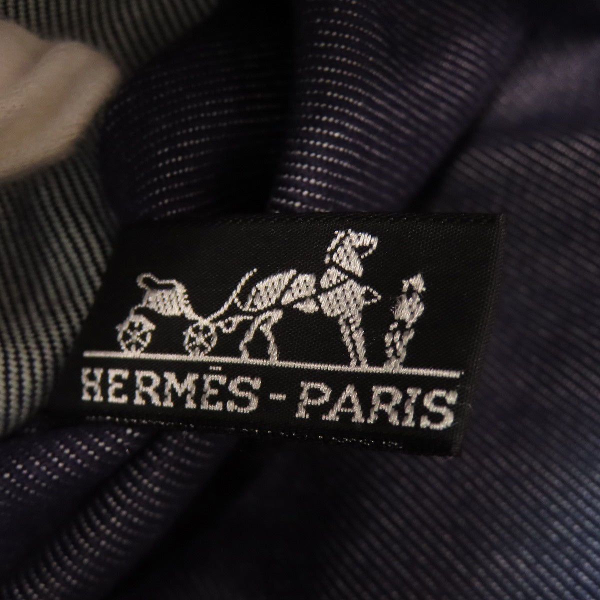 HERMES Tote Bag canvas Navy Calicut