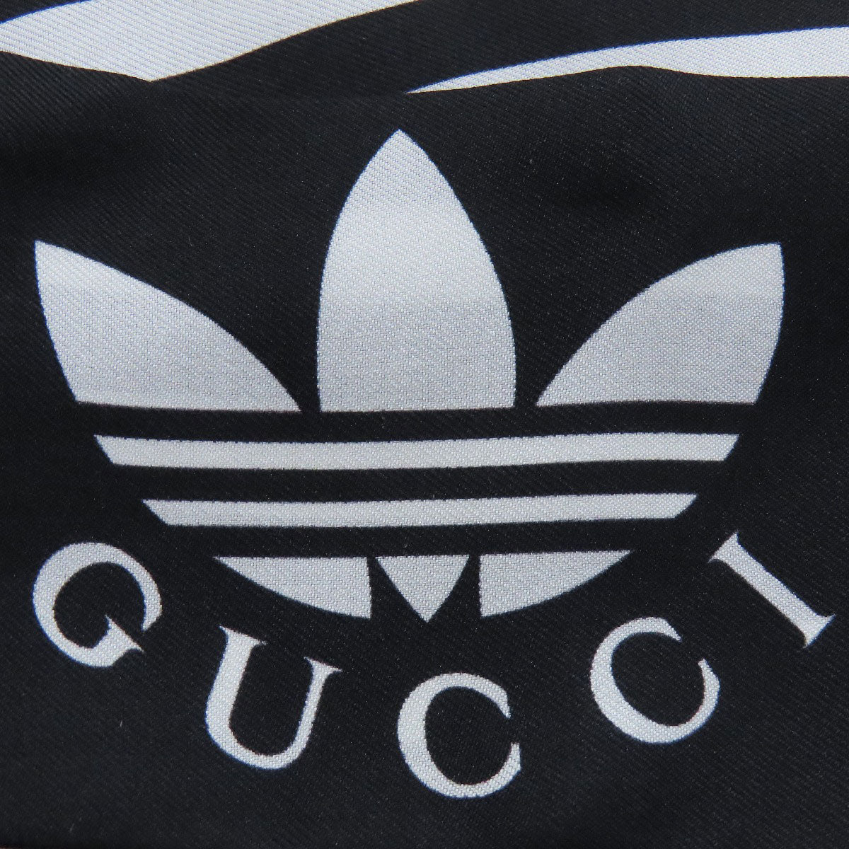 GUCCI scarf 703568 silk black adidas collaboration