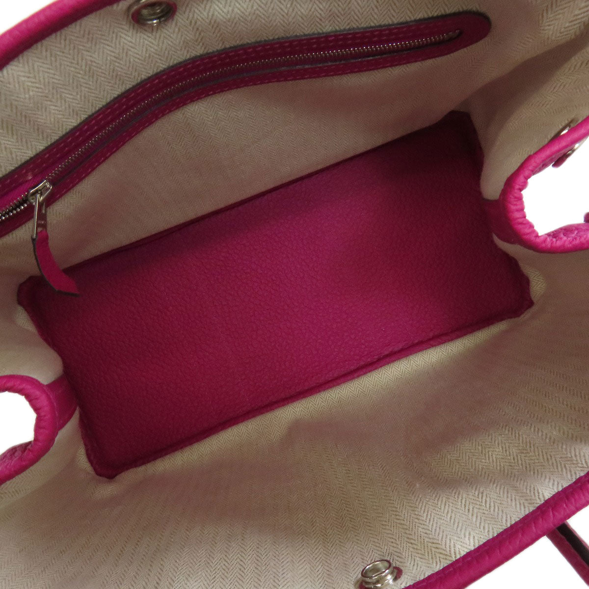 HERMES Handbag Country purple Garden Party TPM SilverMetal