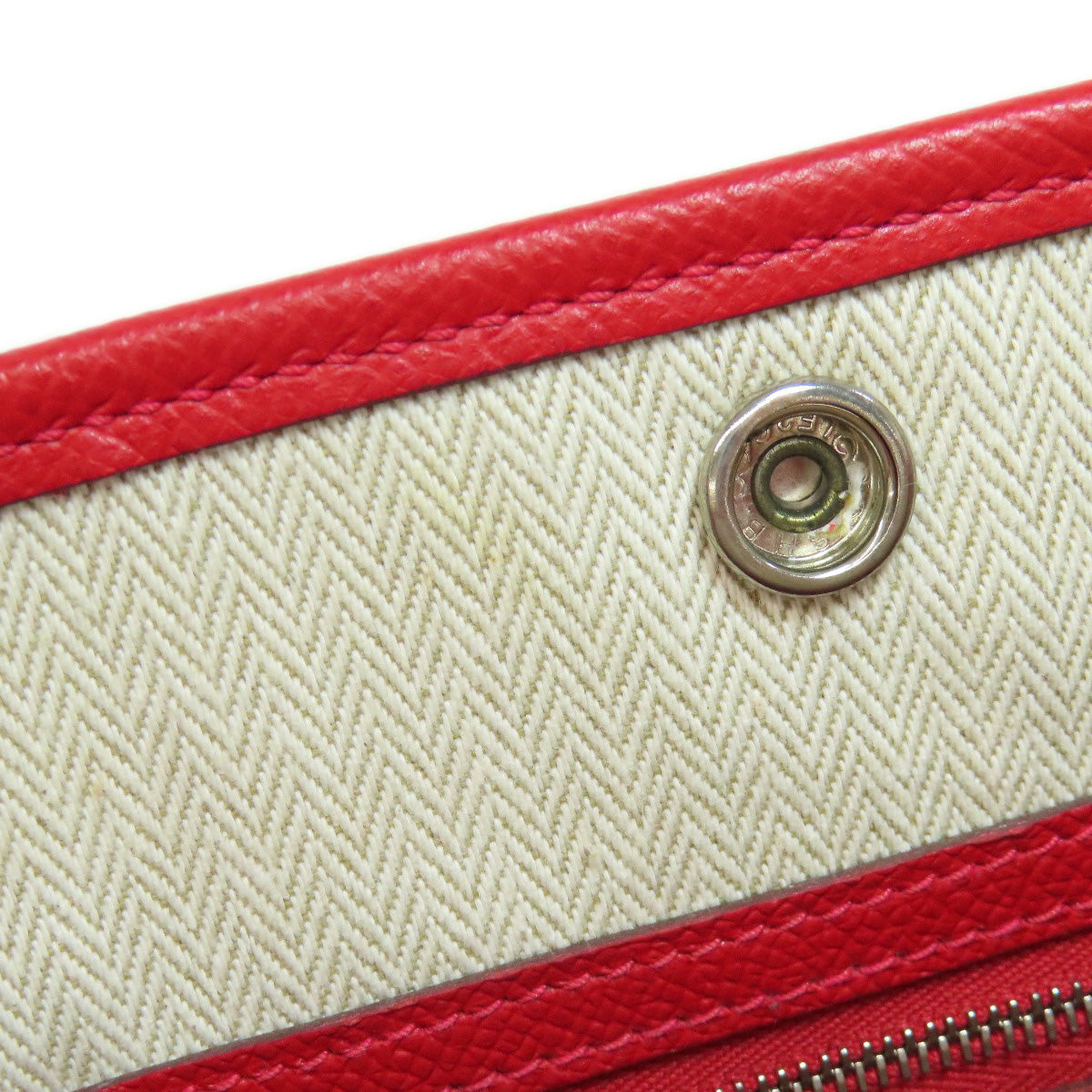 HERMES Handbag Epsom Red Garden Party TPM SilverMetal