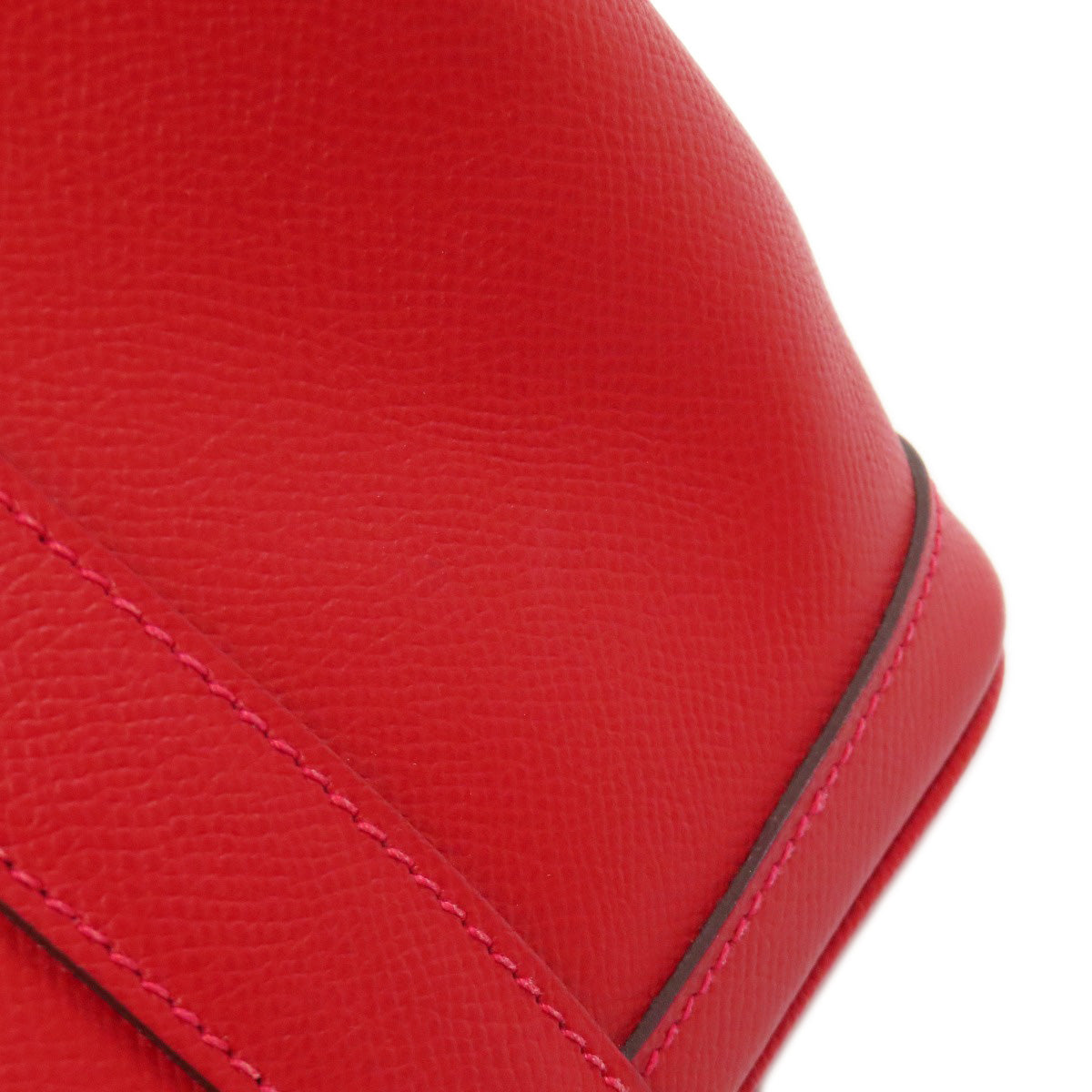 HERMES Handbag Epsom Red Garden Party TPM SilverMetal