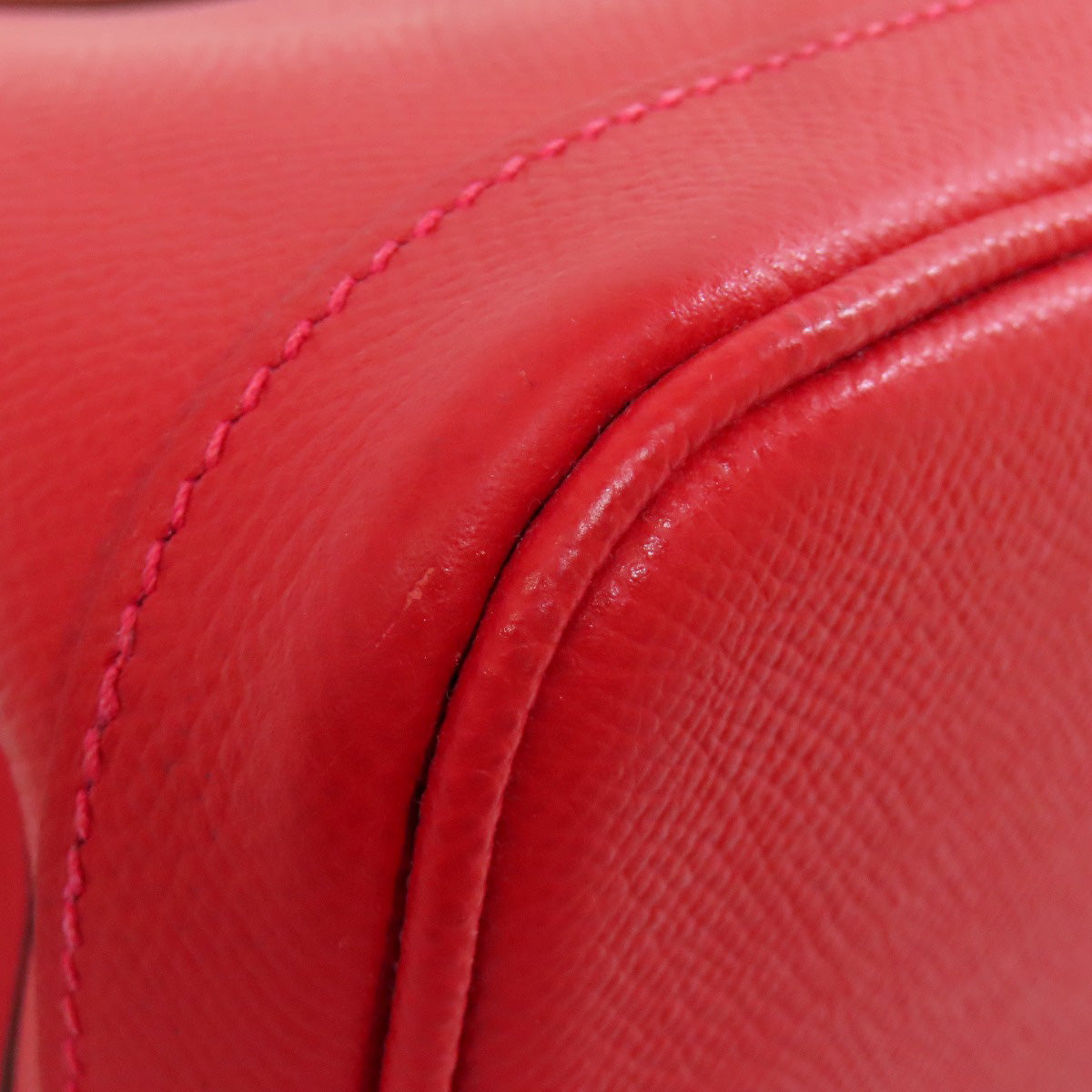HERMES Handbag Epsom Red Garden Party TPM SilverMetal