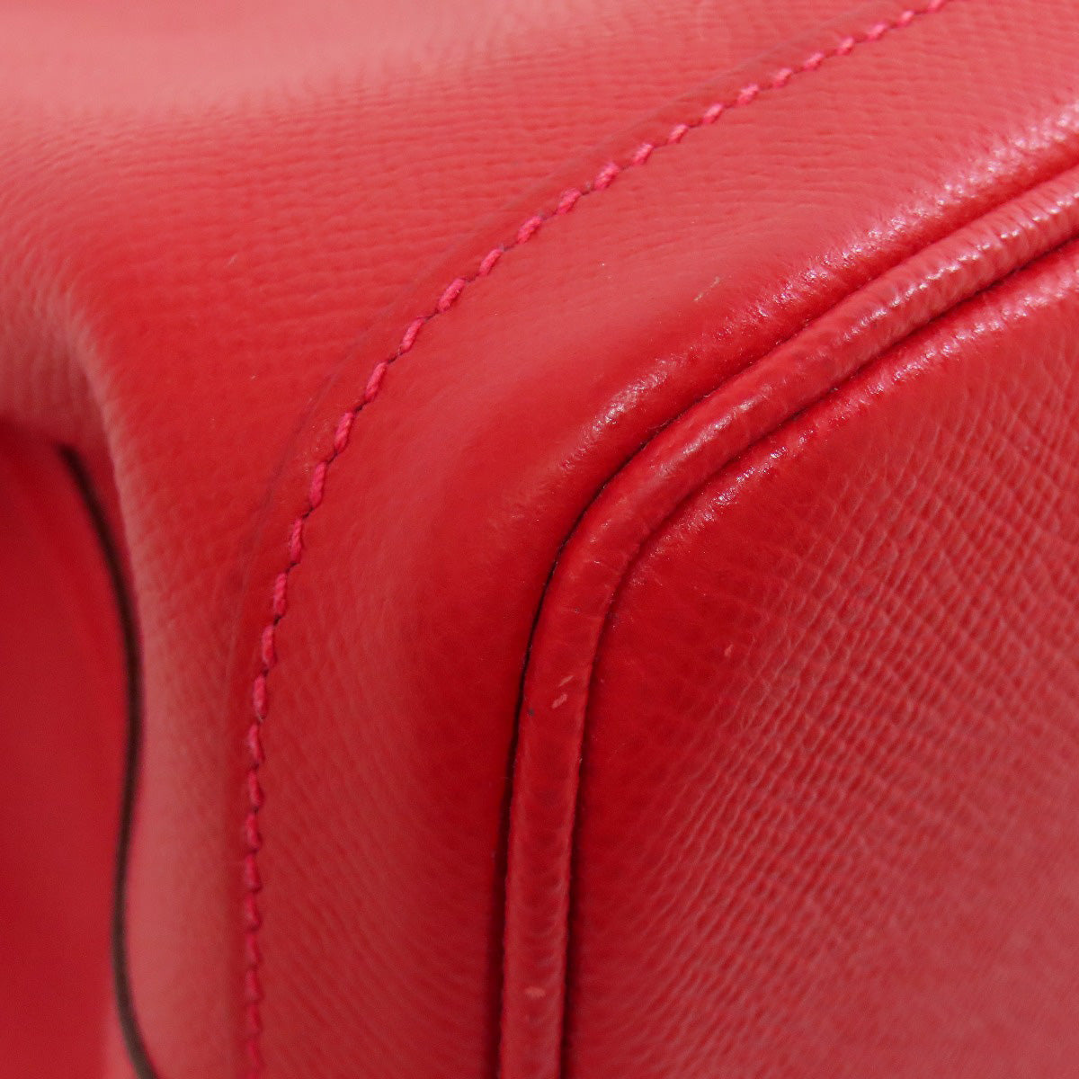 HERMES Handbag Epsom Red Garden Party TPM SilverMetal