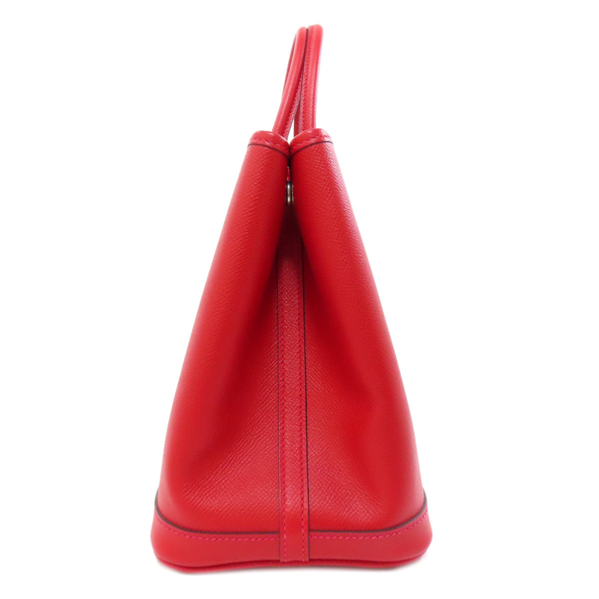 HERMES Handbag Epsom Red Garden Party TPM SilverMetal