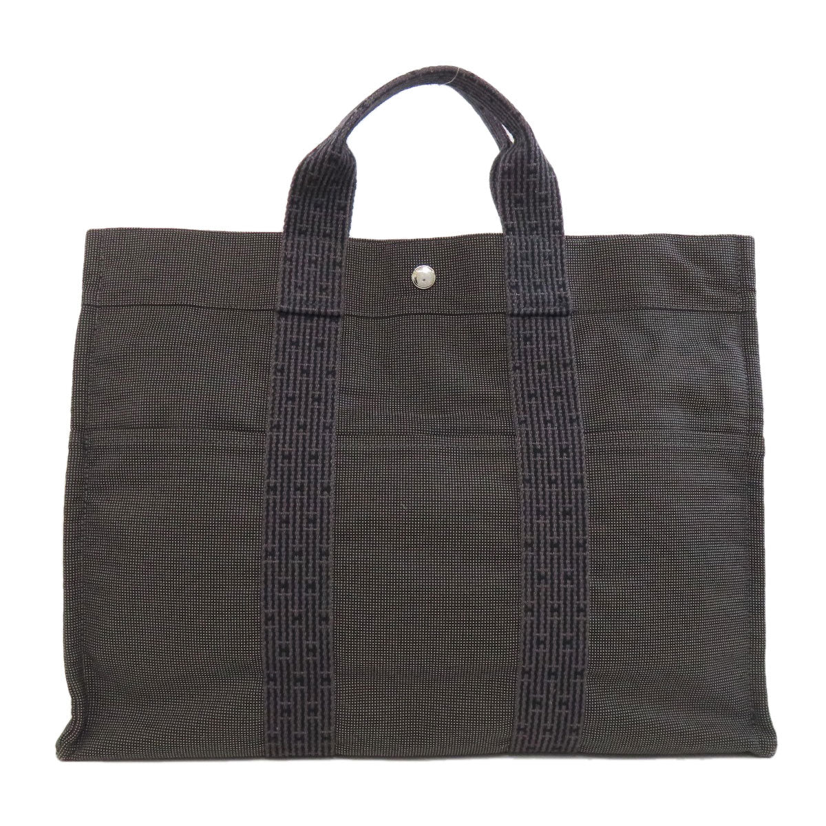 HERMES Handbag canvas gray Her LineMM