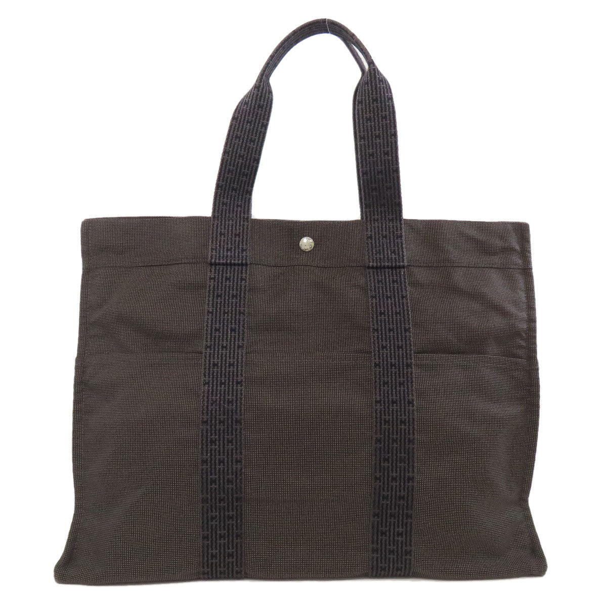 HERMES Handbag canvas gray Her LineGM
