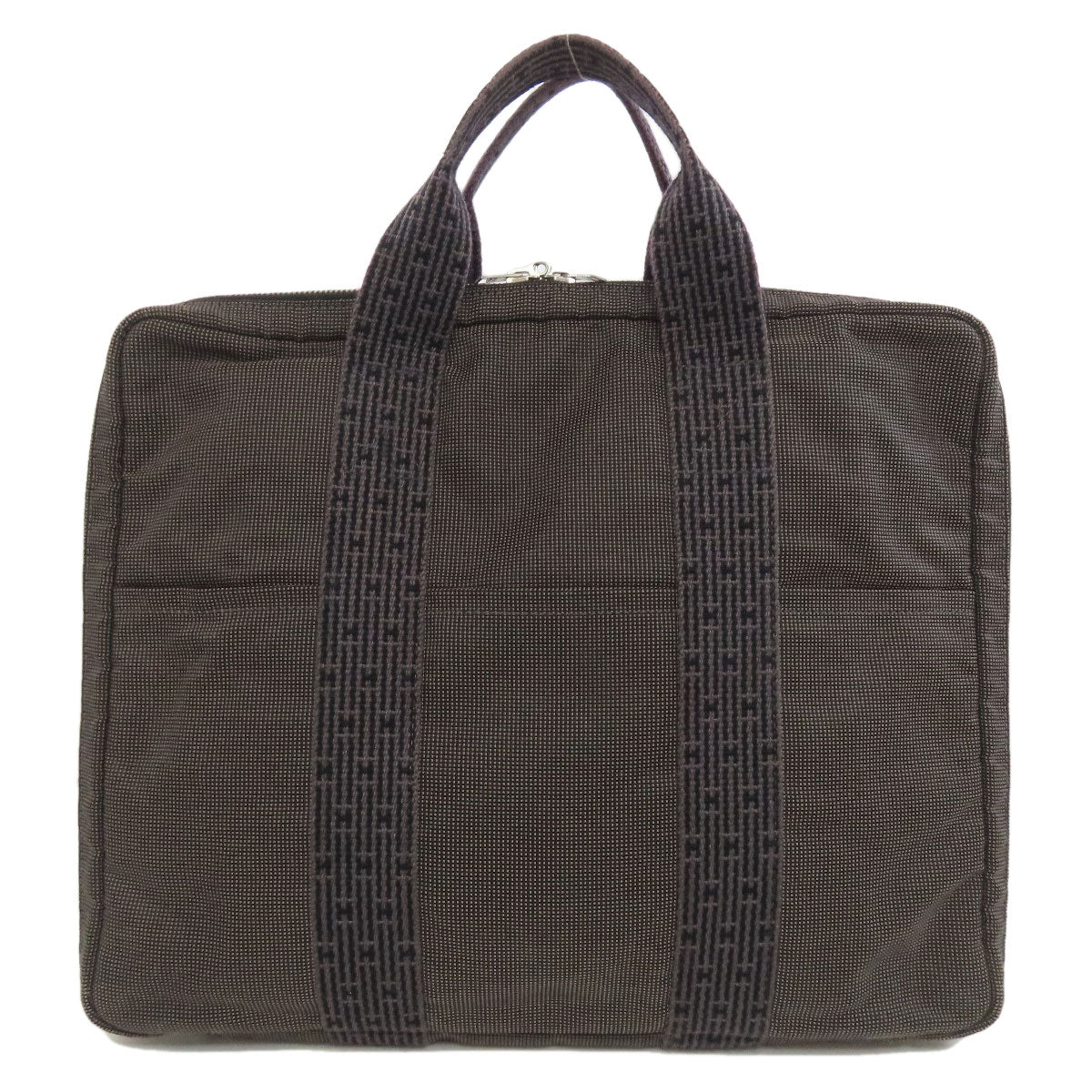 HERMES Business bag canvas gray Her Line 2WAY