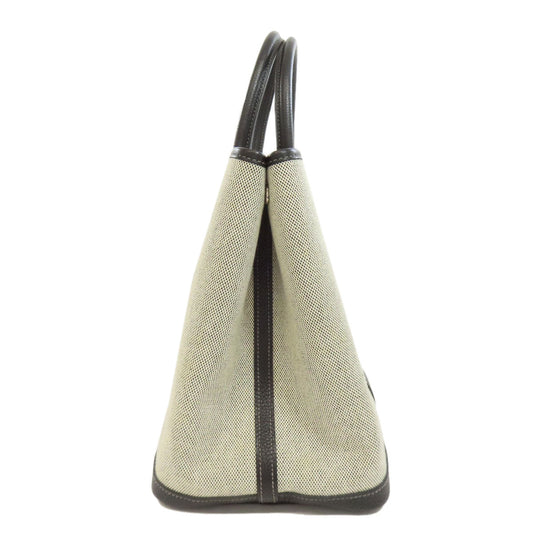HERMES Tote Bag Towar gray Bolduc Ribbon Garden Party PM SilverMetal