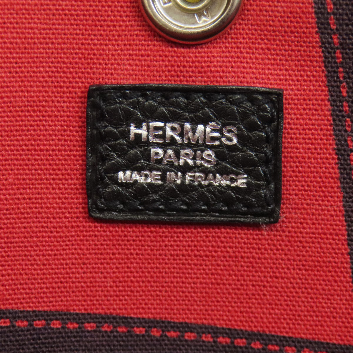 HERMES Tote Bag Towar gray Bolduc Ribbon Garden Party PM SilverMetal