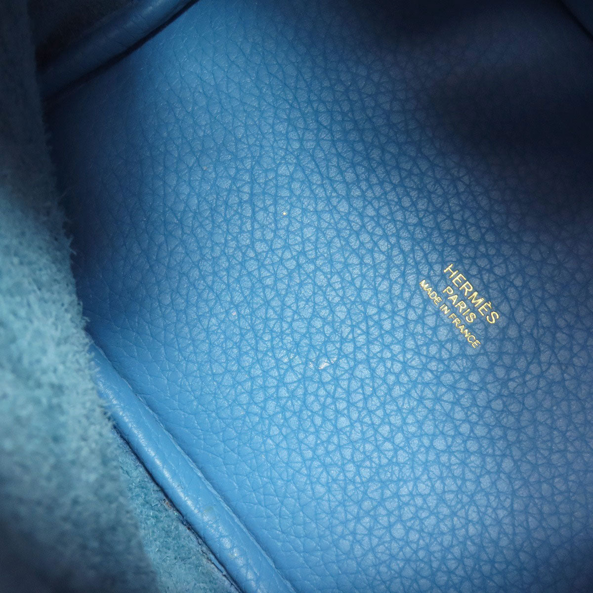 HERMES Handbag Taurillon Clemence blue Picotin Lock PM Gold Metal