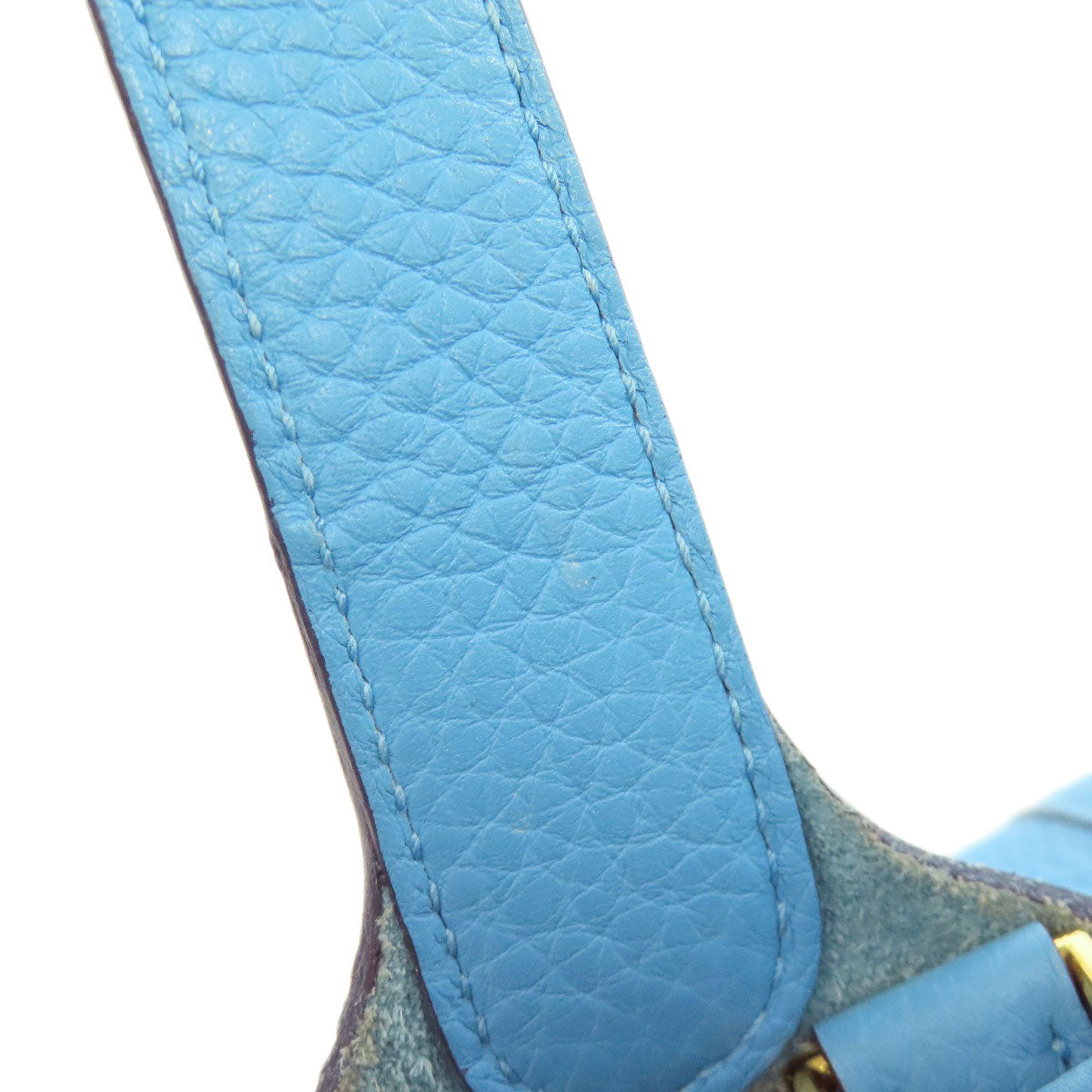 HERMES Handbag Taurillon Clemence blue Picotin Lock PM Gold Metal